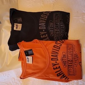 Two Like New Harley Davidson shirts size Large